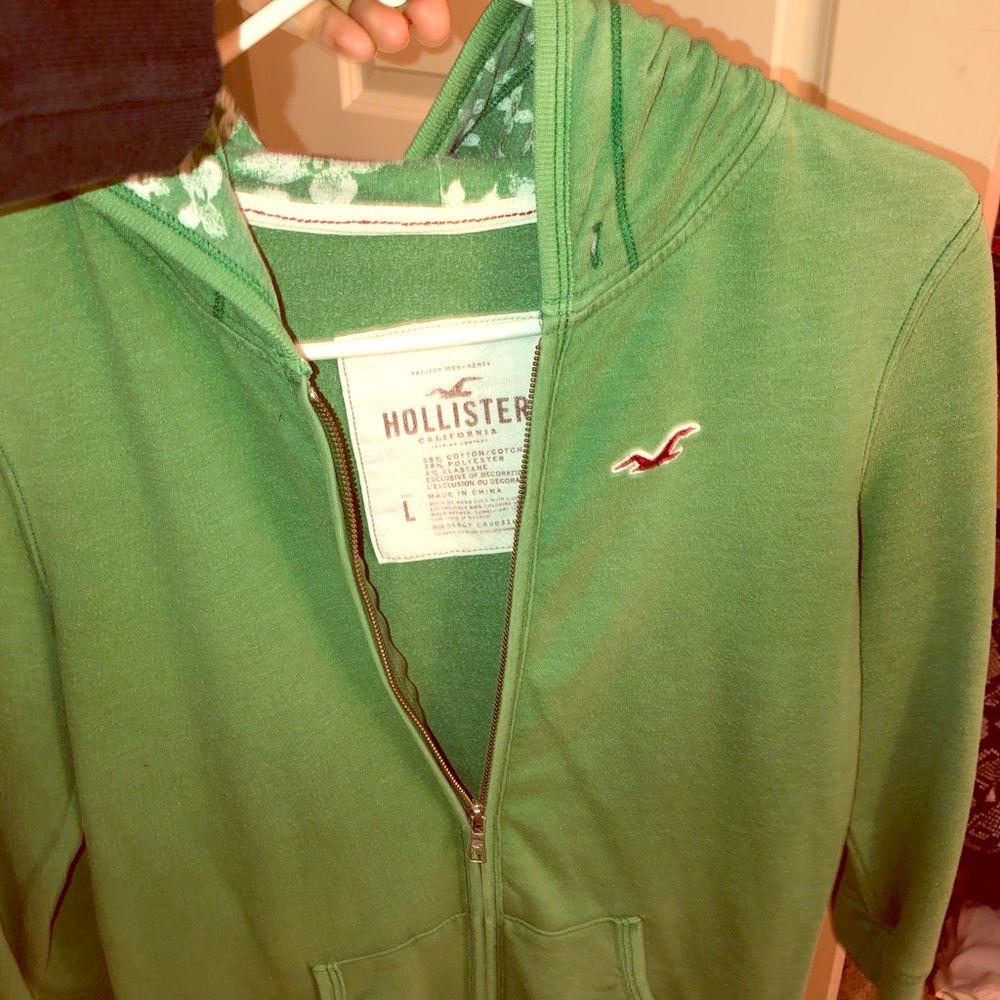 Hollister zipper sweatshirt. Green.